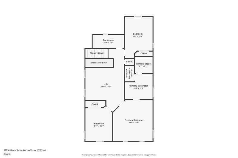2,195/Mo, 10716 Mystic Shore Ave Las Vegas, NV 89166 Floor Plan View 2