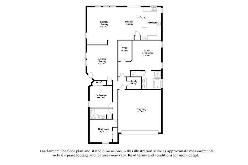 2,135/Mo, 3436 Palatine Hills Avenue North Las Vegas, NV 89081 Floor Plan View