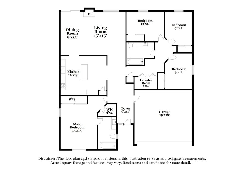 2,010/Mo, 4539 Roper Court North Las Vegas, NV 89081 Floor Plan View