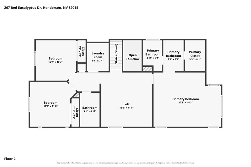 2,170/Mo, 267 Red Eucalyptus Drive Henderson, NV 89015 Floor Plan View