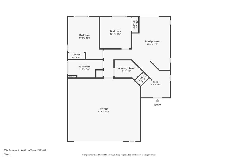 2,265/Mo, 6504 Casamar St North Las Vegas, NV 89086 Floor Plan View