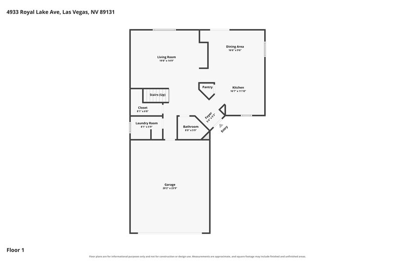 2,150/Mo, 4933 Royal Lake Ave Las Vegas, NV 89131 Floor Plan View