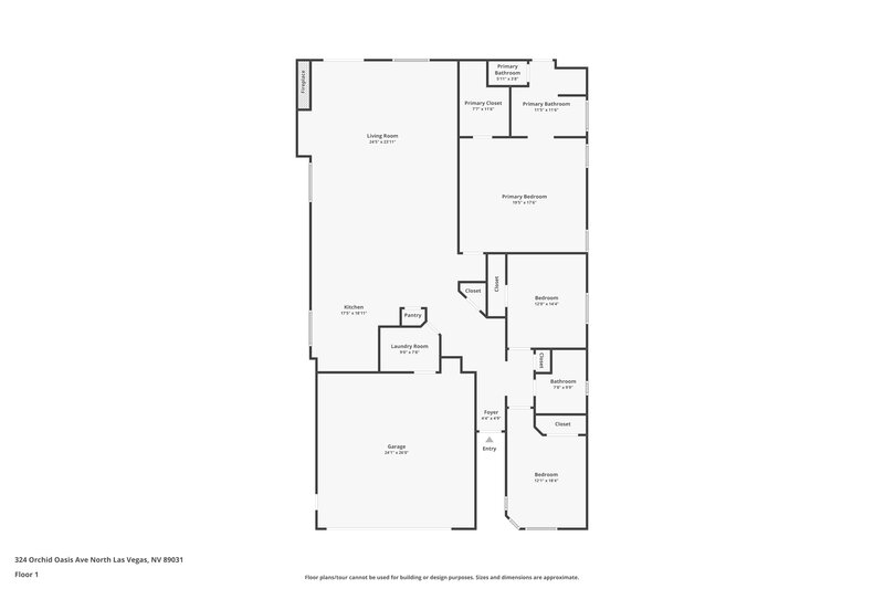 2,185/Mo, 324 Orchid Oasis Ave North Las Vegas, NV 89031 Floor Plan View