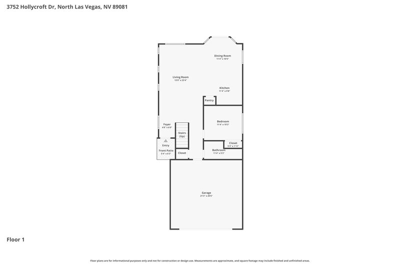 2,355/Mo, 3752 Hollycroft Dr North Las Vegas, NV 89081 Floor Plan View