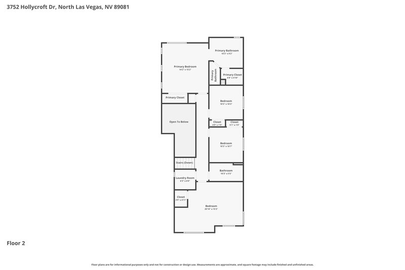 2,355/Mo, 3752 Hollycroft Dr North Las Vegas, NV 89081 Floor Plan View 2