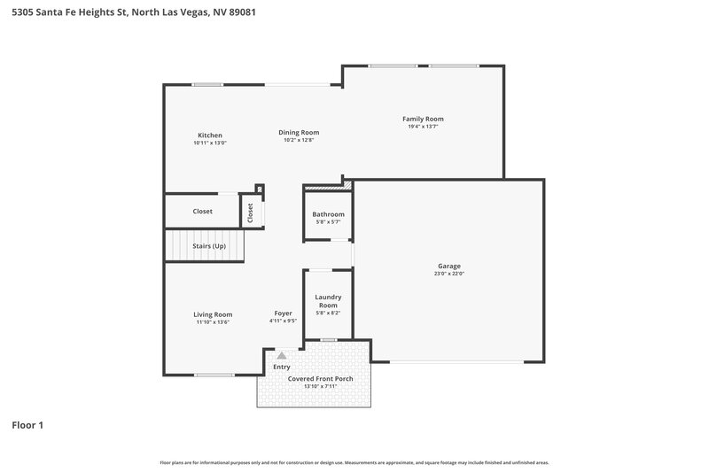 2,345/Mo, 5305 Santa Fe Heights St. North Las Vegas, NV 89081 Floor Plan View