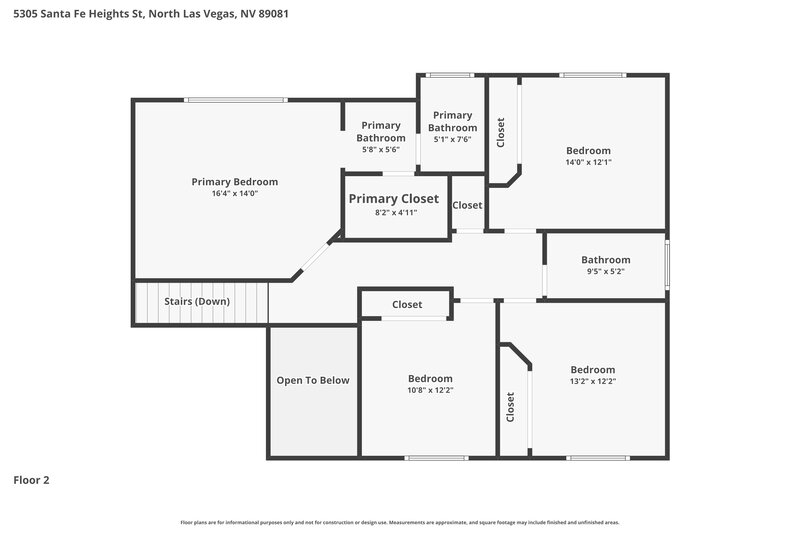 2,345/Mo, 5305 Santa Fe Heights St. North Las Vegas, NV 89081 Floor Plan View 2