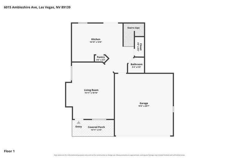 2,025/Mo, 6015 Ambleshire Ave Las Vegas, NV 89139 Floor Plan View