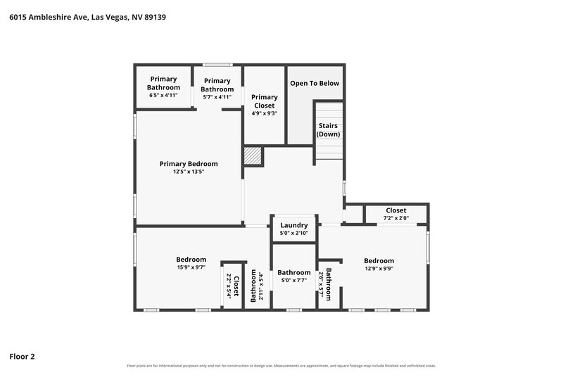 2,025/Mo, 6015 Ambleshire Ave Las Vegas, NV 89139 Floor Plan View 2