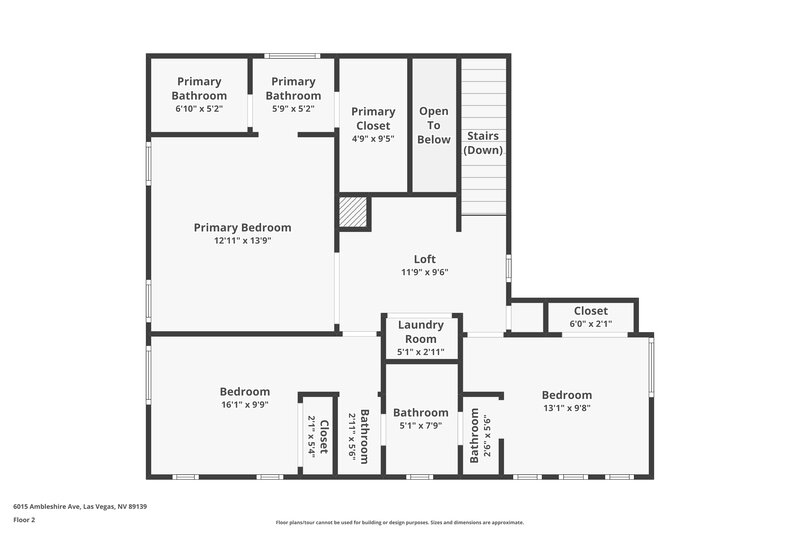 1,965/Mo, 6015 Ambleshire Ave Las Vegas, NV 89139 Floorplan View 2