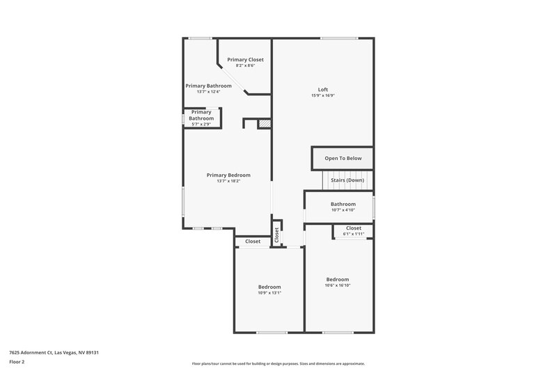 2,295/Mo, 7625 Adornment Ct Las Vegas, NV 89131 Floor Plan View 2