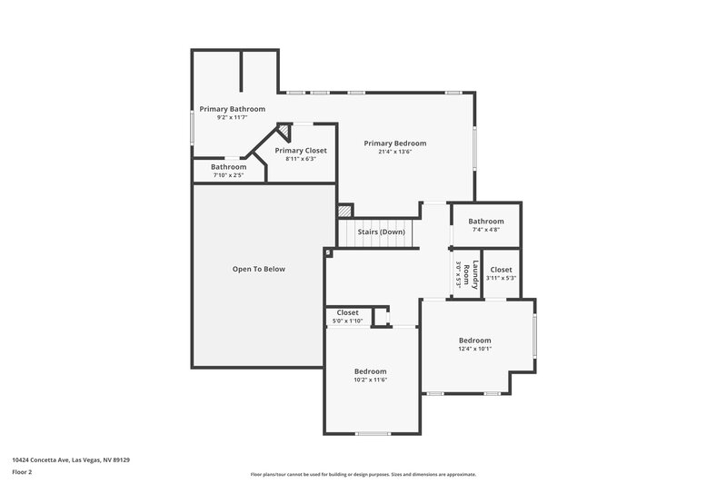 2,190/Mo, 10424 Concetta Ave Las Vegas, NV 89129 Floor Plan View 2