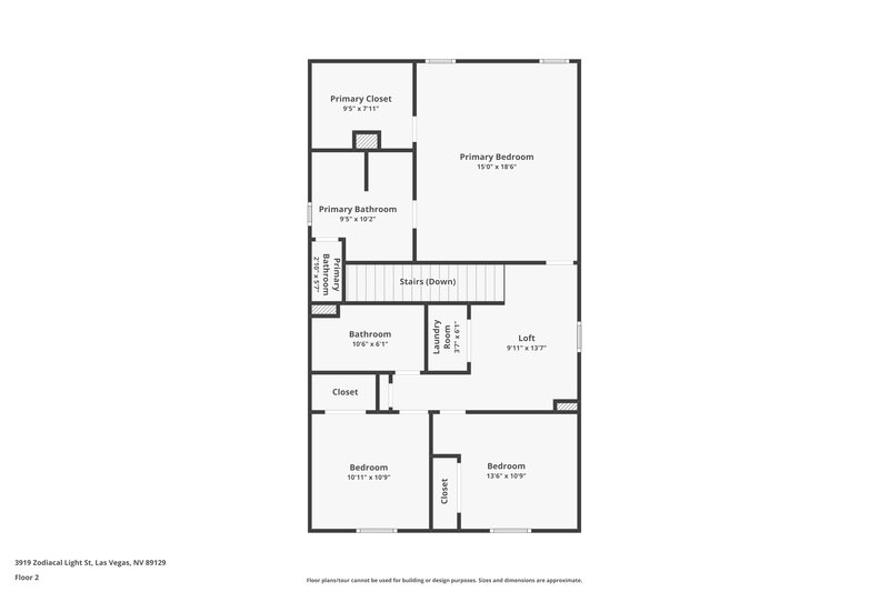 1,800/Mo, 3919 Zodiacal Light Street Las Vegas, NV 89129 Floor Plan View 2