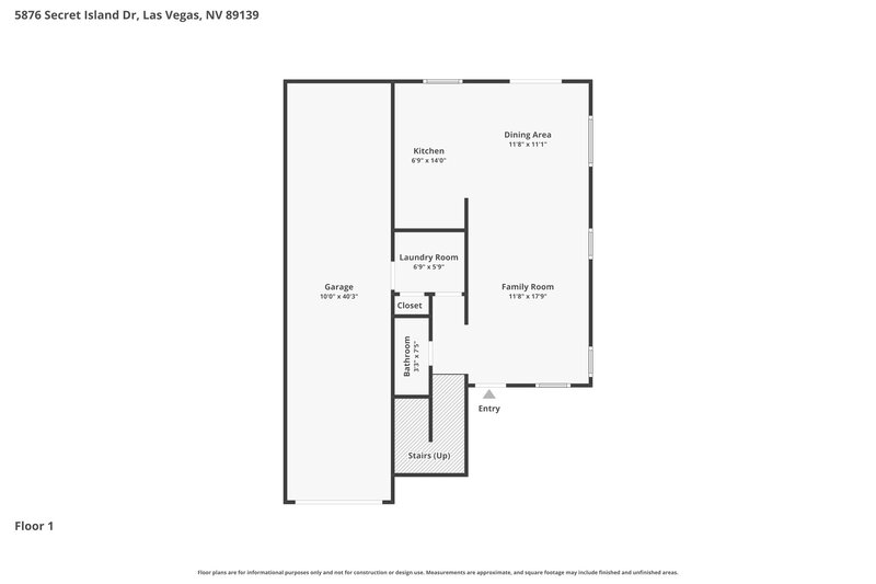 2,015/Mo, 5876 Secret Island Drive Las Vegas, NV 89139 Floor Plan View