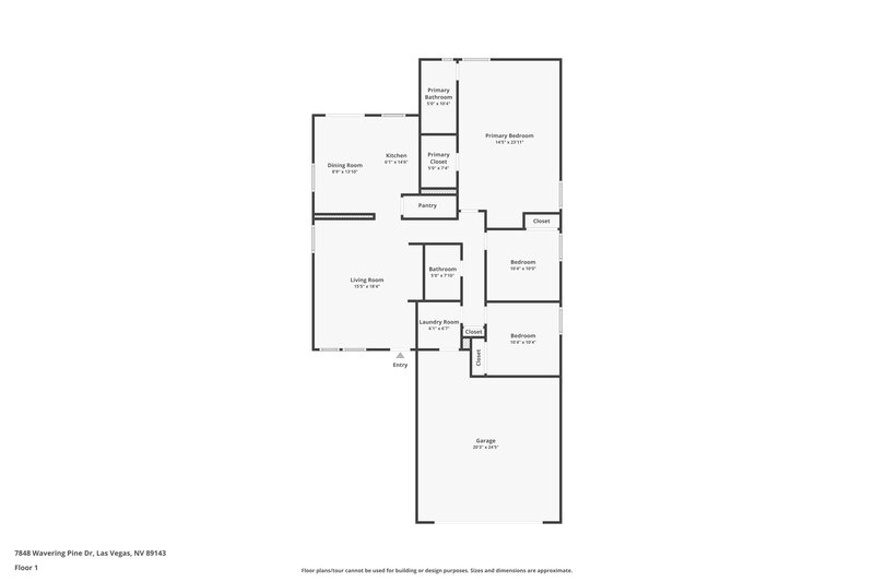 2,075/Mo, 7848 Wavering Pine Drive Las Vegas, NV 89143 Floor Plan View