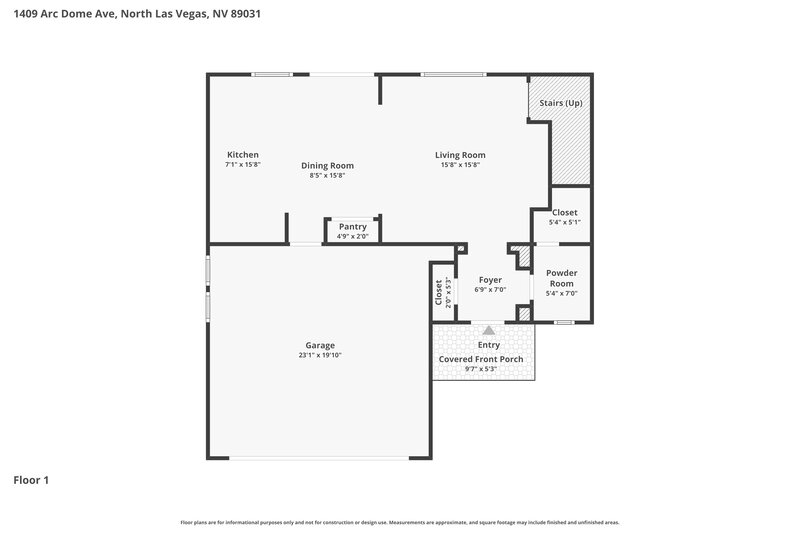 2,005/Mo, 1409 Arc Dome Ave North Las Vegas, NV 89031 Floor Plan View