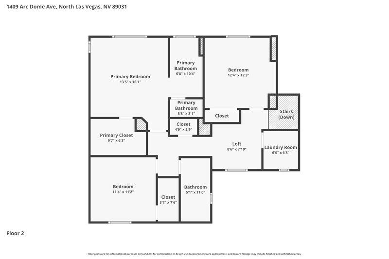 2,005/Mo, 1409 Arc Dome Ave North Las Vegas, NV 89031 Floor Plan View 2