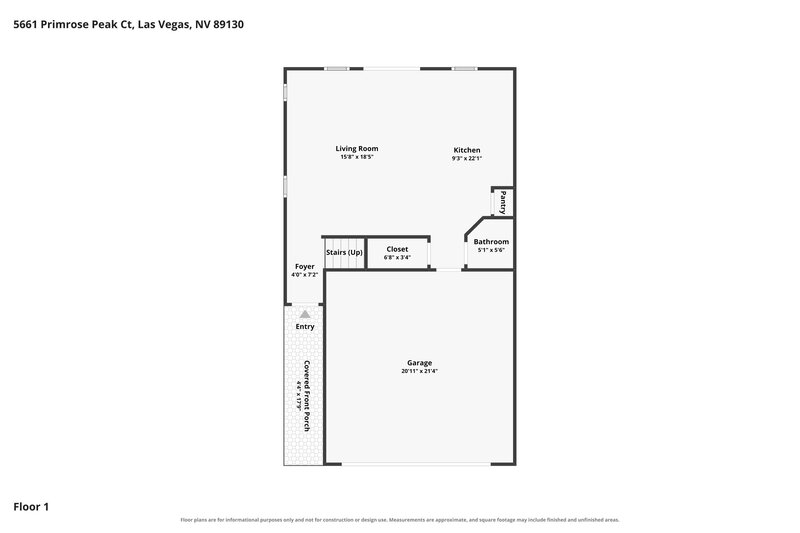2,105/Mo, 5661 Primrose Peak Ct. Las Vegas, NV 89130 Floor Plan View