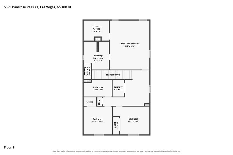 2,105/Mo, 5661 Primrose Peak Ct. Las Vegas, NV 89130 Floor Plan View 2