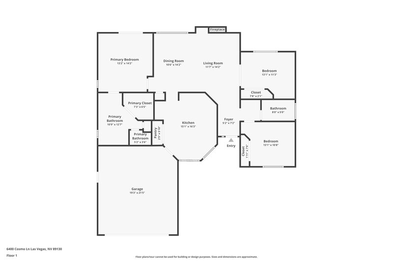 2,235/Mo, 6400 Cosmo Lane Las Vegas, NV 89130 Floor Plan View
