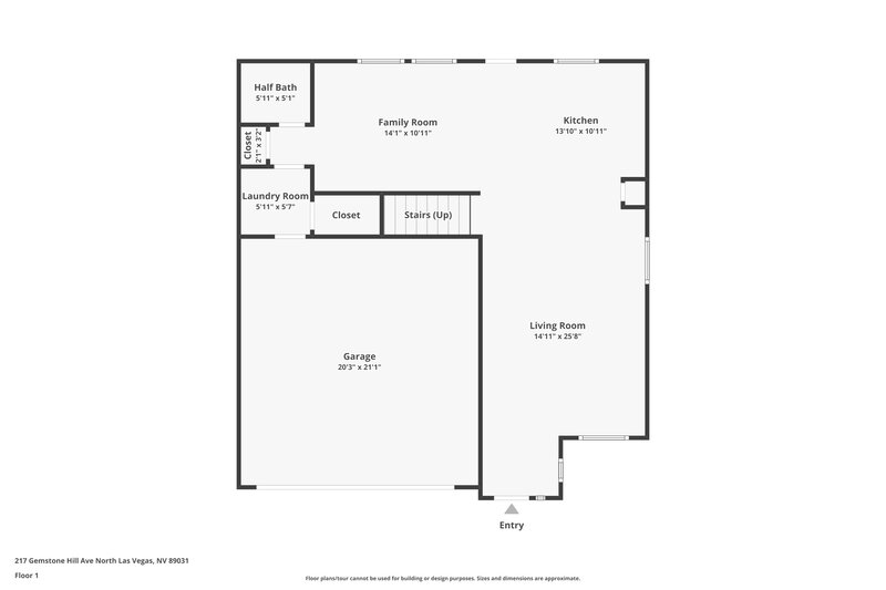 2,100/Mo, 217 Gemstone Hill Avenue North Las Vegas, NV 89031 Floor Plan View 2