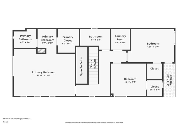 1,910/Mo, 8157 Maitai Avenue Las Vegas, NV 89147 Floor Plan View 2
