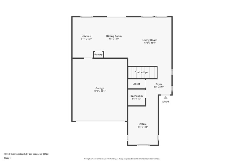 1,850/Mo, 4076 Oliver Sagebrush Drive Las Vegas, NV 89122 Floor Plan View