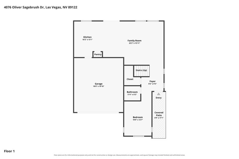 1,960/Mo, 4076 Oliver Sagebrush Drive Las Vegas, NV 89122 Floor Plan View