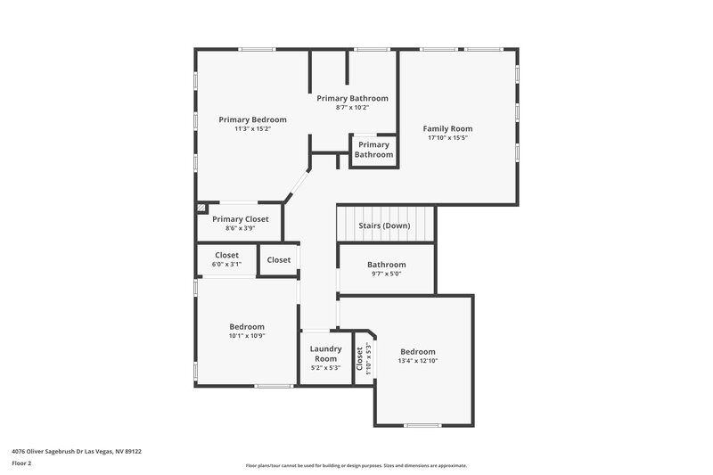 1,850/Mo, 4076 Oliver Sagebrush Drive Las Vegas, NV 89122 Floor Plan View 2