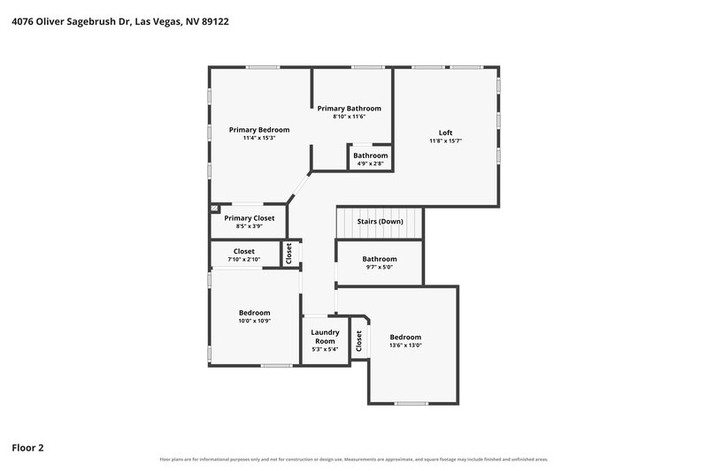 1,960/Mo, 4076 Oliver Sagebrush Drive Las Vegas, NV 89122 Floor Plan View 2