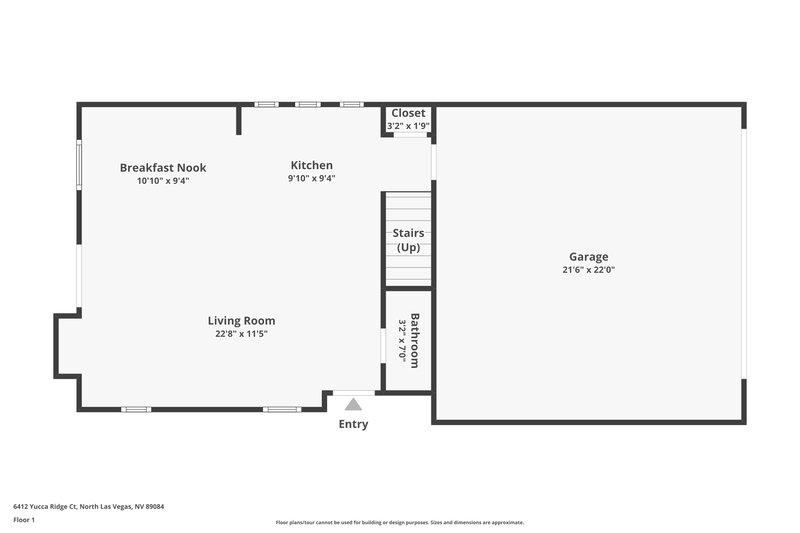 1,875/Mo, 6412 Yucca Ridge Court North Las Vegas, NV 89084 Floorplan View