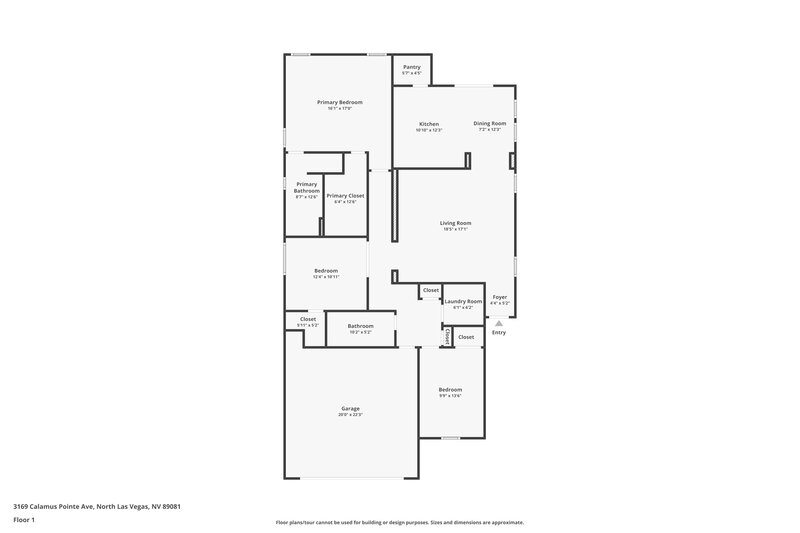 1,980/Mo, 3169 Calamus Pointe Ave North Las Vegas, NV 89081 Floor Plan View