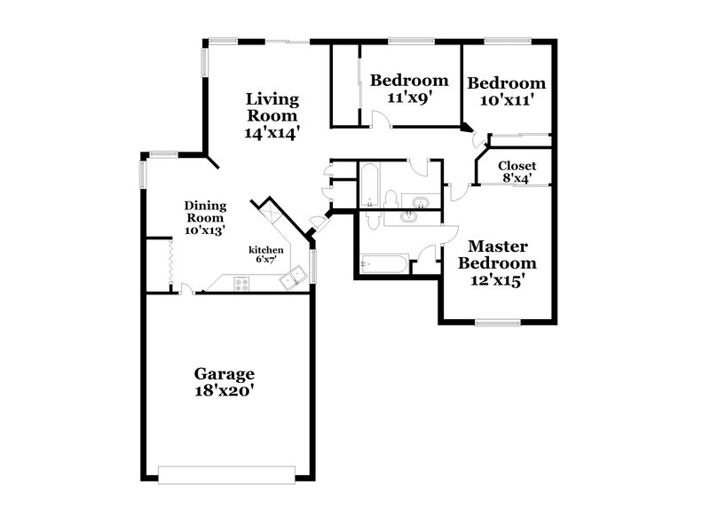 1,905/Mo, 3207 W Verde Wy North Las Vegas, NV 89031 Floor Plan View