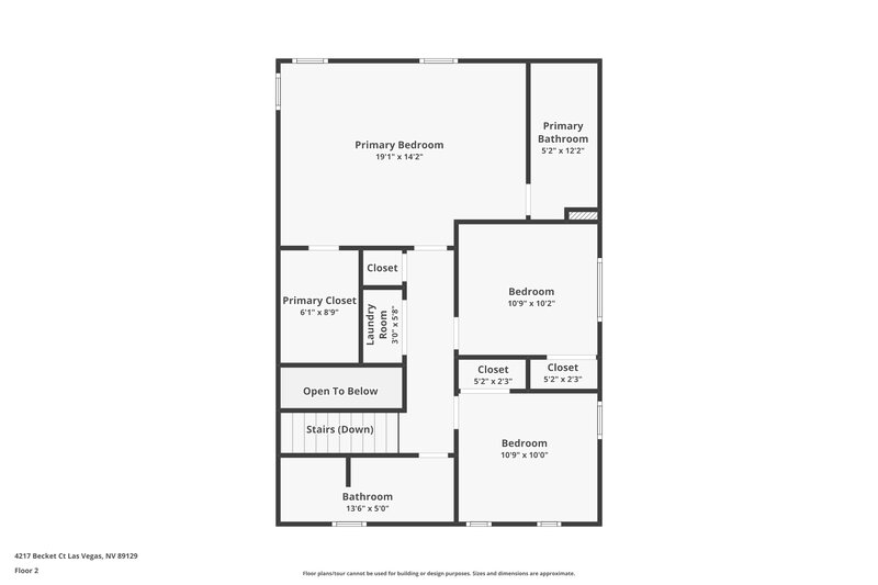 1,970/Mo, 4217 Becket Ct Las Vegas, NV 89129 Floor Plan View 2
