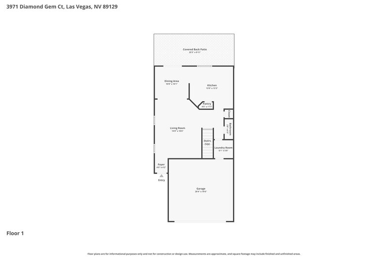 2,310/Mo, 3971 Diamond Gem Ct Las Vegas, NV 89129 Floor Plan View