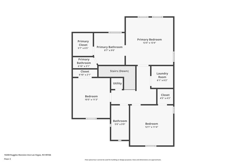 1,885/Mo, 10208 Ruggles Mansion Ave Las Vegas, NV 89166 Floor Plan View 2