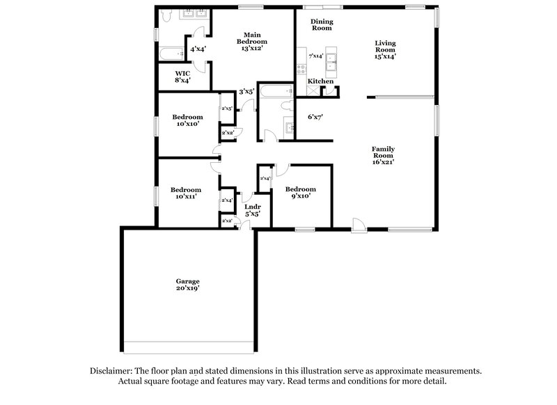 2,095/Mo, 324 Montessa Avenue North Las Vegas, NV 89031 Floor Plan View
