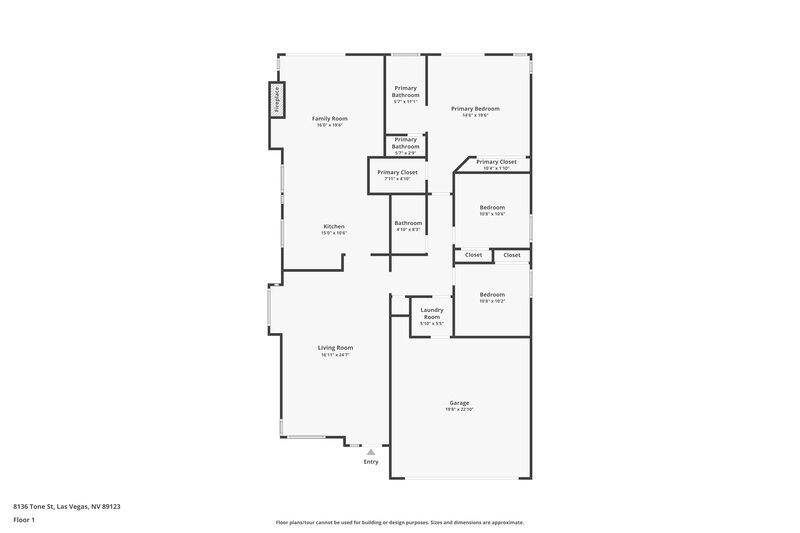 1,975/Mo, 8136 Tone St Las Vegas, NV 89123 Floor Plan View