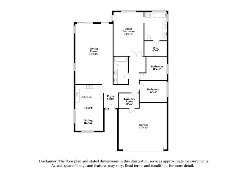 1,980/Mo, 2526 Parasail Point Avenue North Las Vegas, NV 89031 Floor Plan View