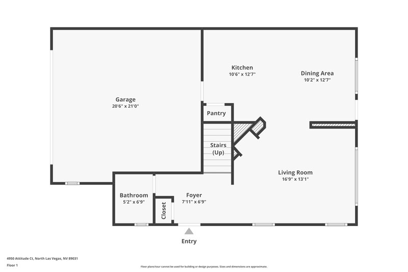 1,790/Mo, 4950 Attitude Ct North Las Vegas, NV 89031 Floor Plan View 2