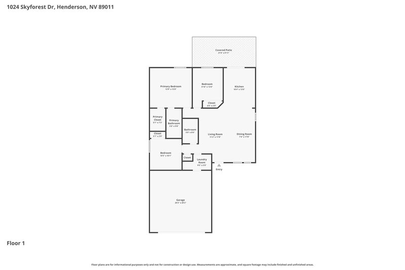 2,050/Mo, 1024 Skyforest Dr Henderson, NV 89011 Floor Plan View