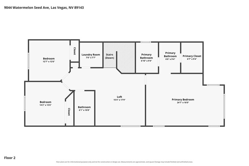 1,950/Mo, 9044 Watermelon Seed Avenue Las Vegas, NV 89143 Floor Plan View 2