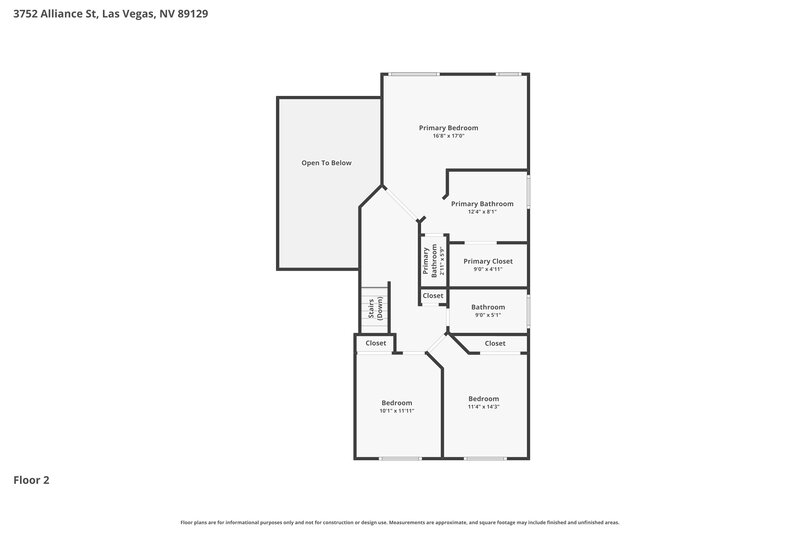 2,175/Mo, 3752 Alliance Street Las Vegas, NV 89129 Floor Plan View