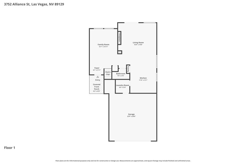 2,175/Mo, 3752 Alliance Street Las Vegas, NV 89129 Floor Plan View 2