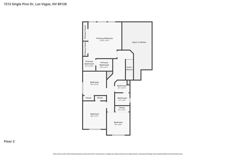 2,425/Mo, 7212 Single Pine Drive Las Vegas, NV 89128 Floor Plan View 2