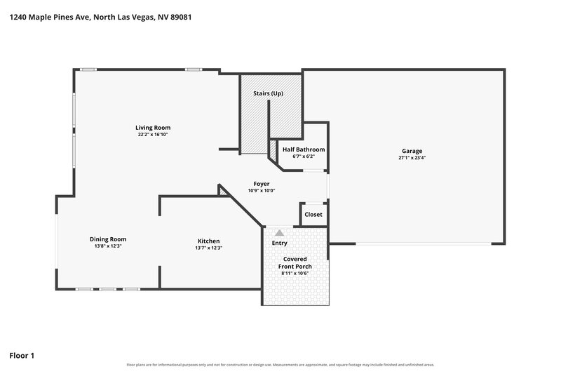 2,100/Mo, 1240 Maple Pines Ave North Las Vegas, NV 89081 Floor Plan View