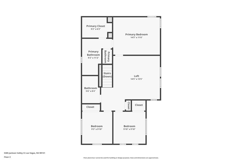 1,950/Mo, 5305 Jackson Valley Court Las Vegas, NV 89131 Floor Plan View 2