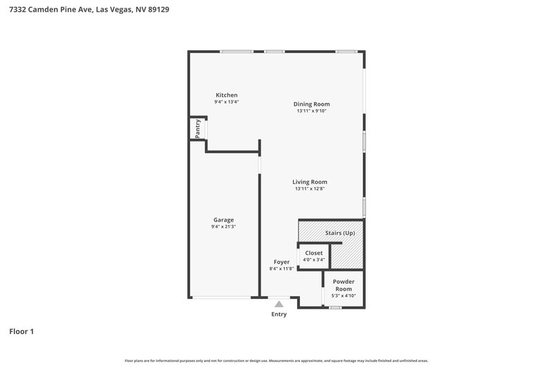 1,865/Mo, 7332 Camden Pine Ave Las Vegas, NV 89129 Floor Plan View