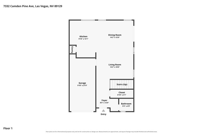 1,860/Mo, 7332 Camden Pine Ave Las Vegas, NV 89129 Floor Plan View