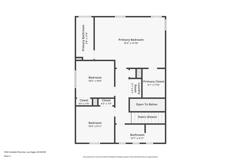 2,640/Mo, 7332 Camden Pine Ave Las Vegas, NV 89129 Floor Plan View 2